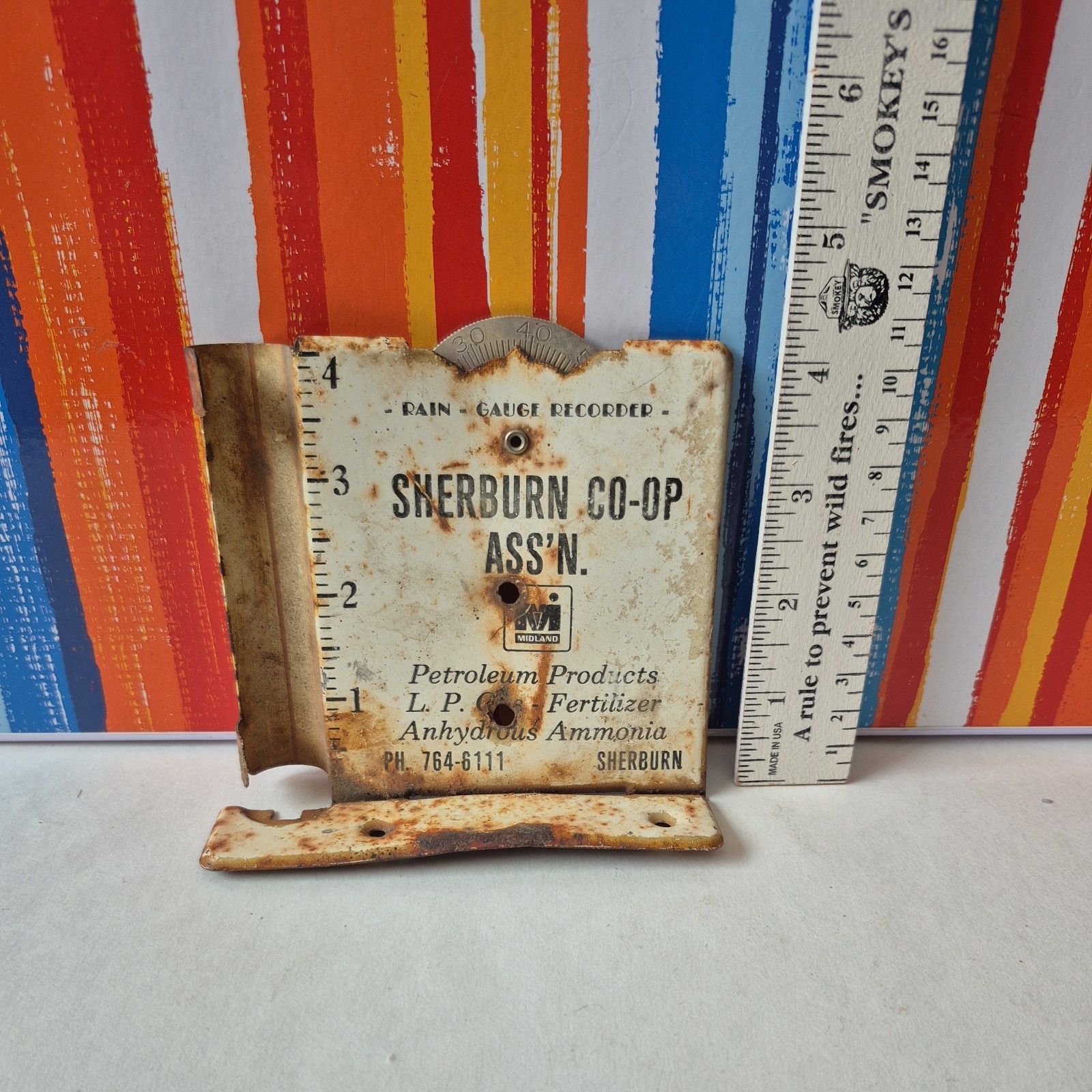 Vintage Sherburn Coop Ass&rsquo;n Rain Gauge Sherburn Minn Petroleum Fertilizer LP Gas