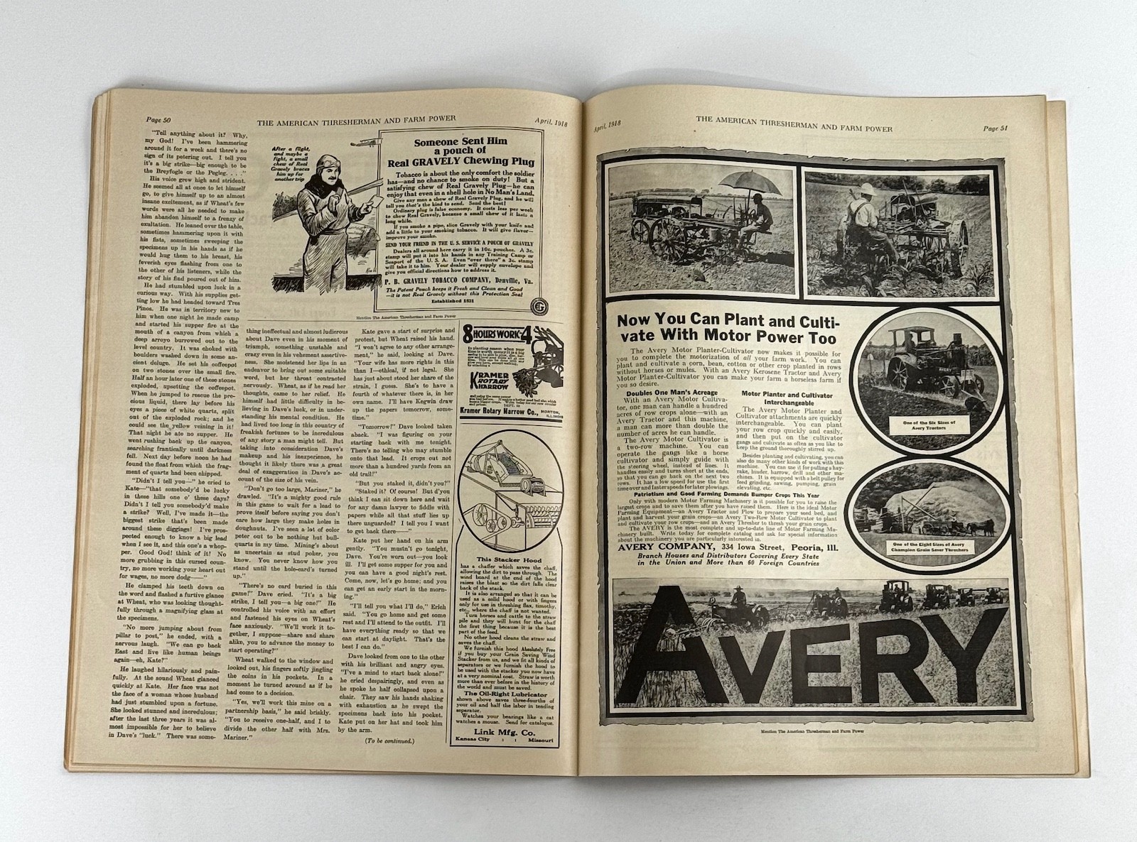 The American Thresherman & Farm Power MAGAZINE April 1918 MADISON, WIS.