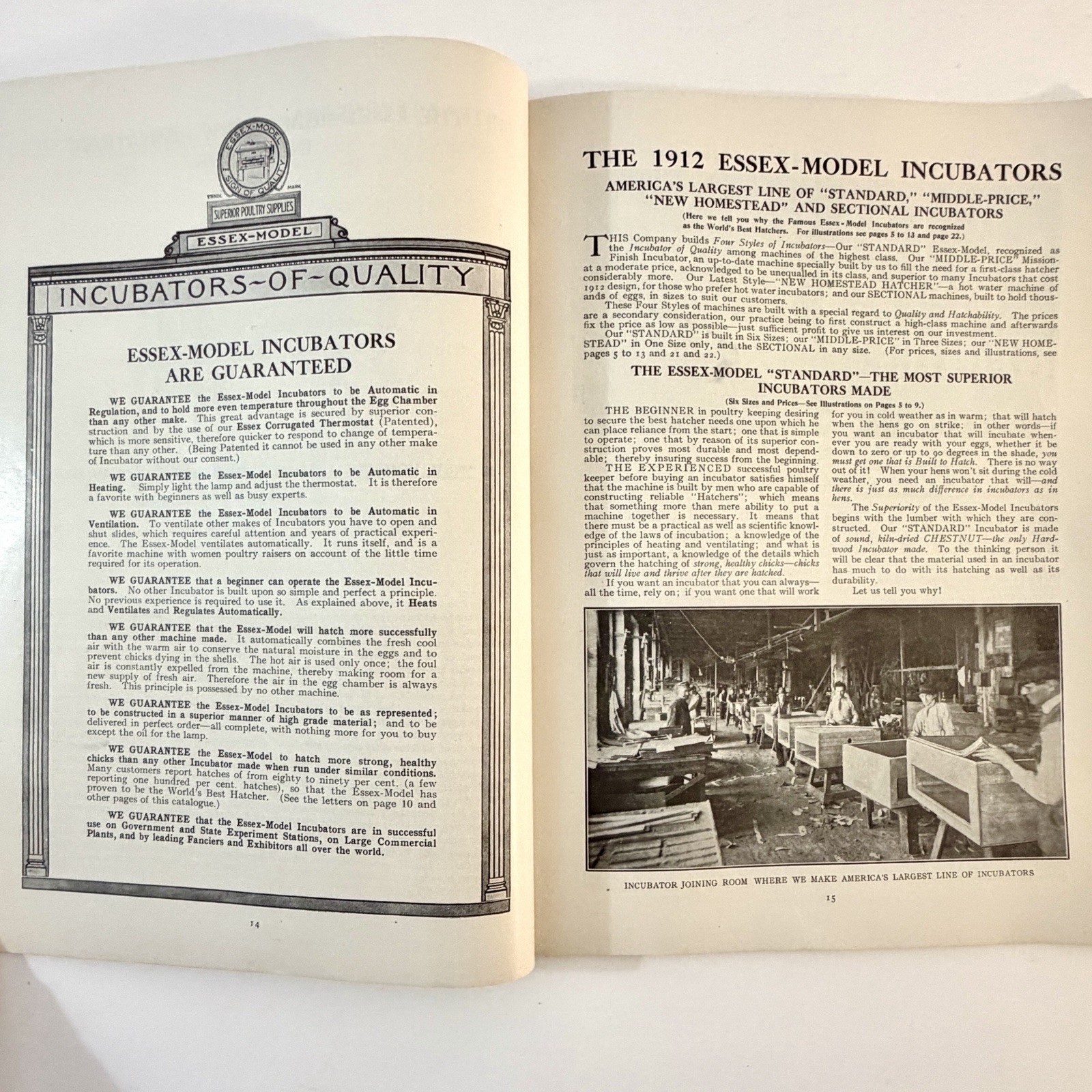 Antique 1912 Robert Essex Poultry Incubator Co Trade Catalog w/ Company Letter
