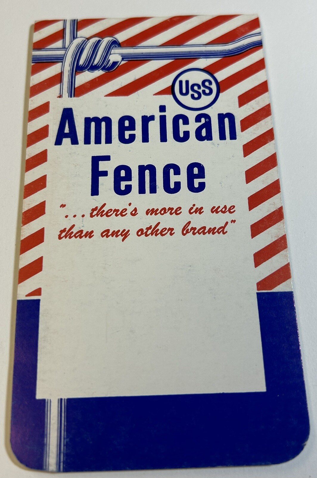 American Fence USS Notebook, Retro American Ephemera