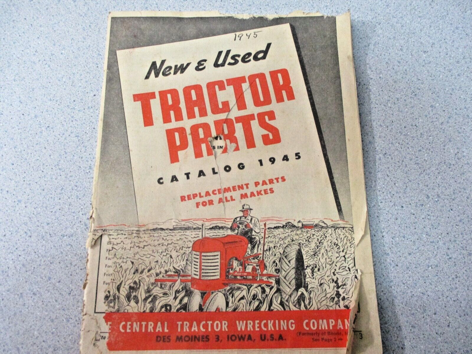 1945 Tractor Parts Central Tractor Wrecking Co Catalog /With Order form