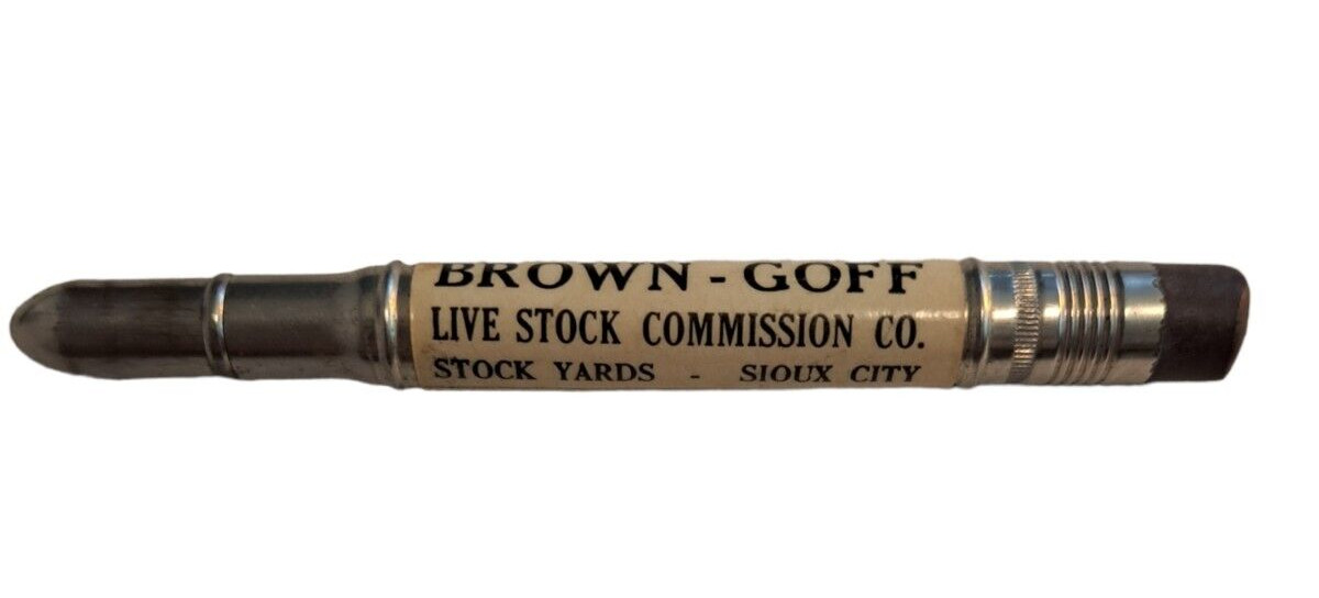 Brown Goff Livestock Commission Co Stock Yards Sioux City IA Bullet Pencil