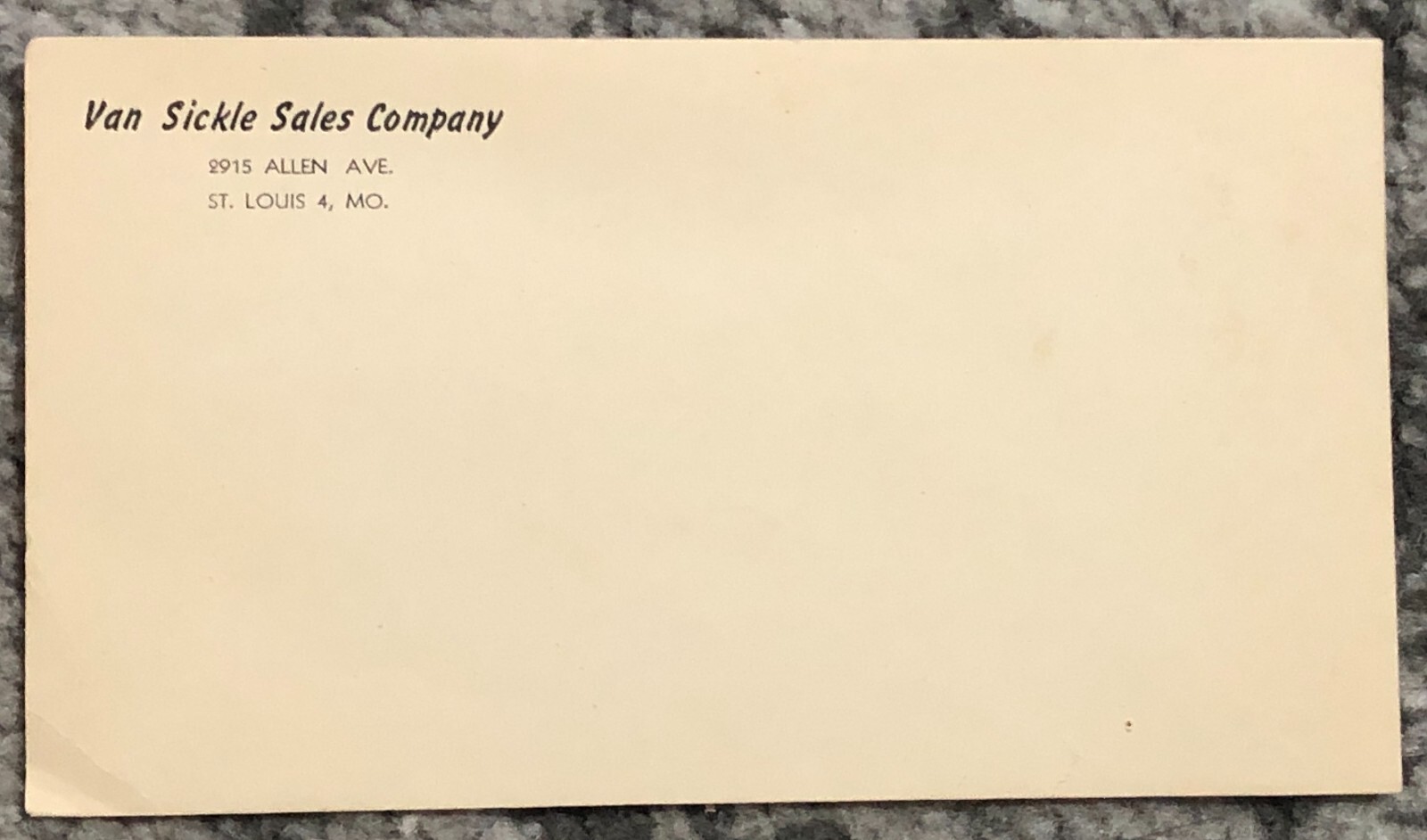 Vintage 1940 Van Sickle Sales Company Envelope St Louis MO Advertising Cover Art