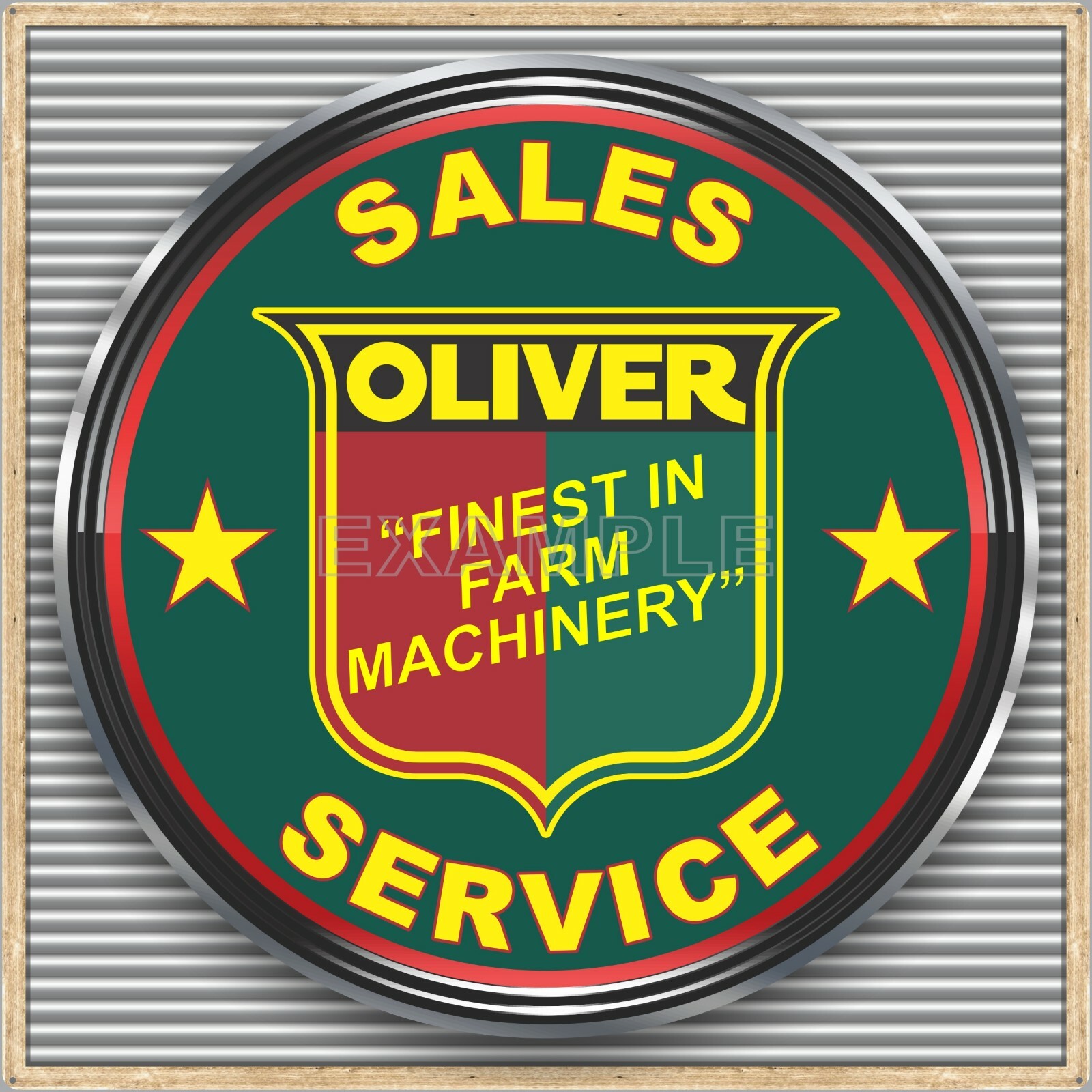 OLIVER FARM TRACTORS OLD SIGN REMAKE SQUARE ALUMINUM SIZE OPTION UP TO 36&Prime; X 36&Prime;