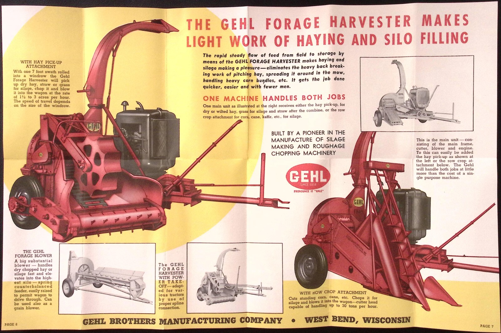 1949 Gehl Forge Harvester Dealer Brochure Sales Letter Gehl Brothers West Bend