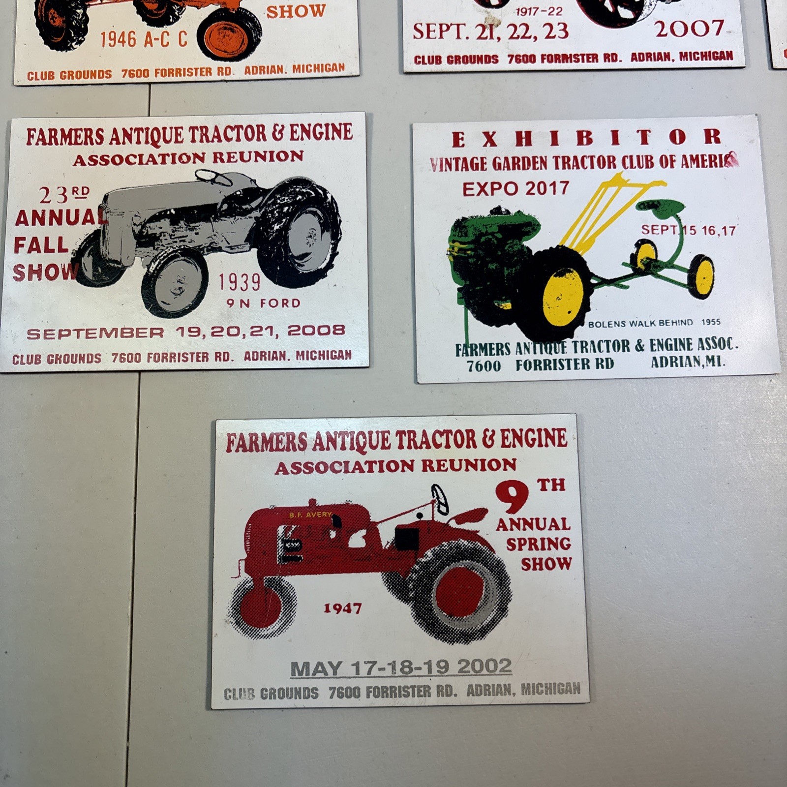 21 Farmers Antique Tractor And Engine Association Show Magnets, Adrian, Michigan