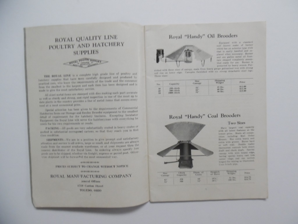 c.1940s Royal MFG. Co Poultry Supplies Hatchery Supply Catalog Brochure Vintage