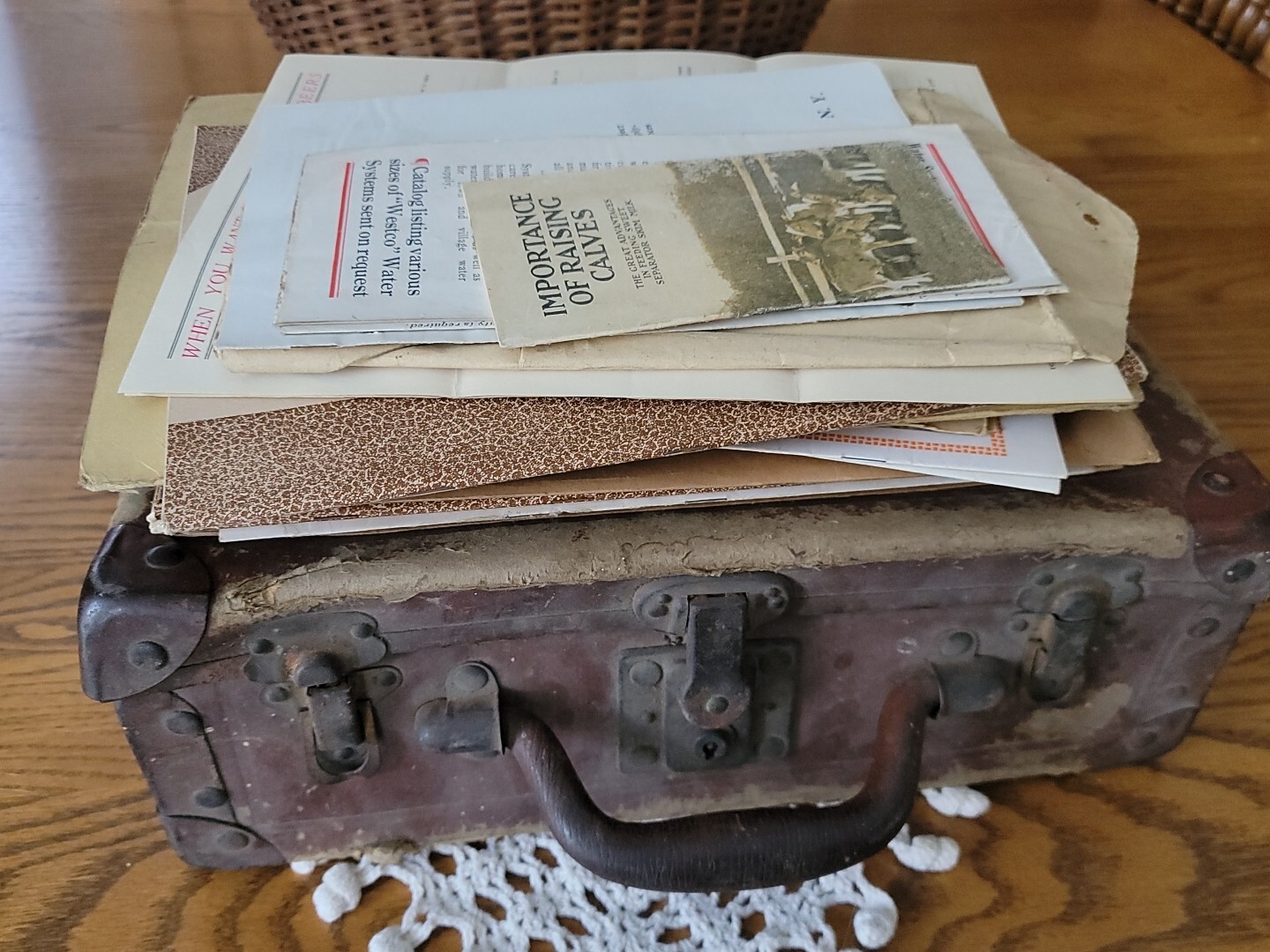 1909 Salesman&rsquo;s Suitcase Farm Dairy Pumps Equipment Cream Separator Pamphlets