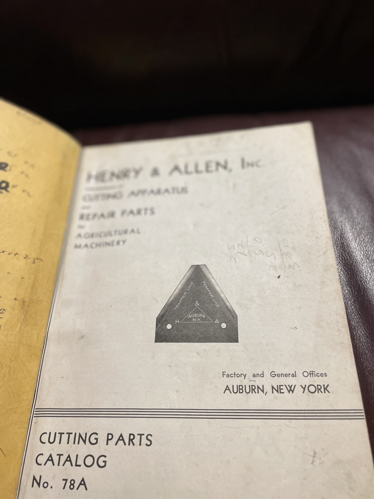 50th Anniversary Henry & Allen Catalog No. 78A Agricultural Machinery Repair 57