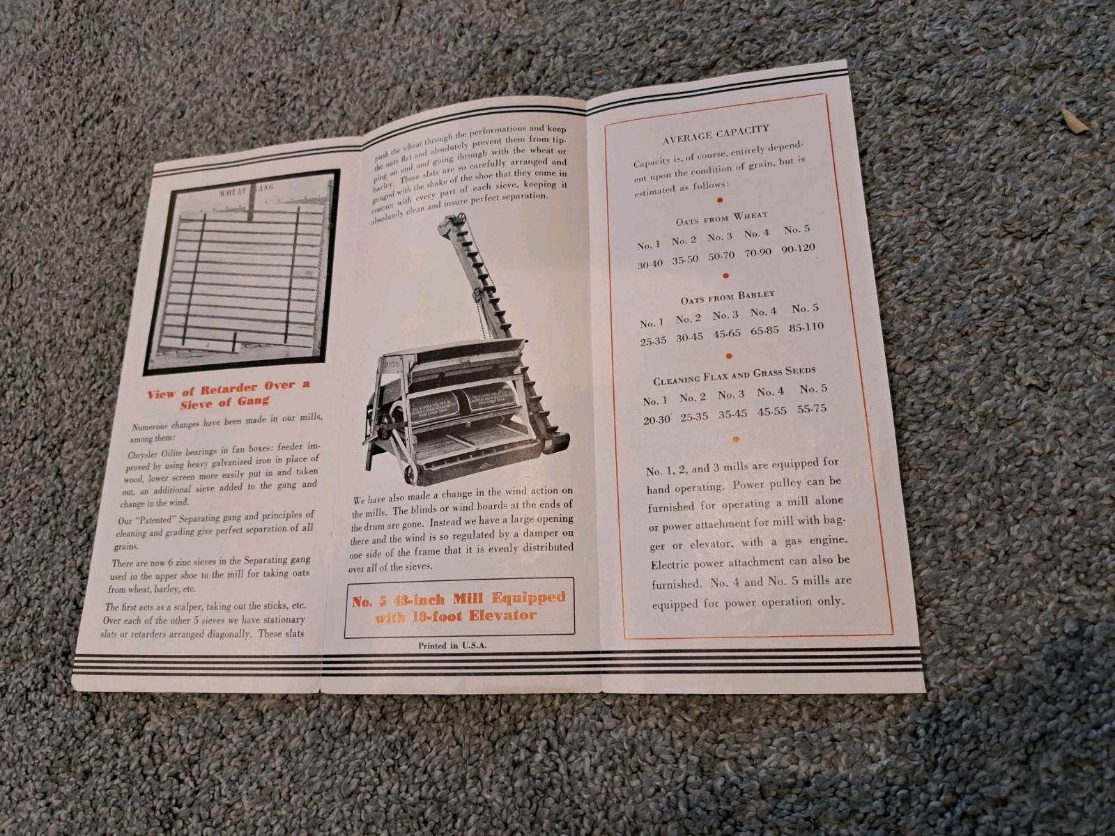 Vintage Sales Brochure for Winner Mill American Grain Separator Company