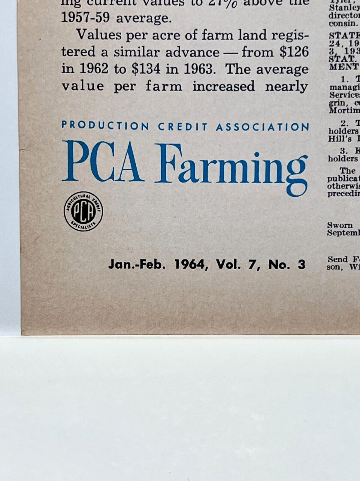 Vintage January February 1964 PCA Farming Production Credit Association Magazine