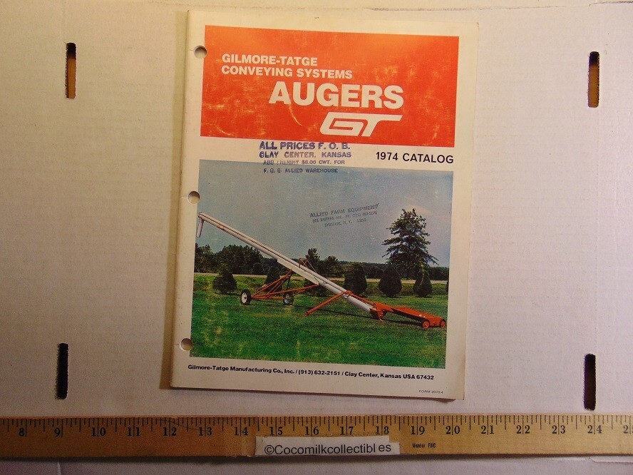 Vintage 1974 Gilmore-Tatge Conveying Systems Augers Catalog Clay Center Kansas