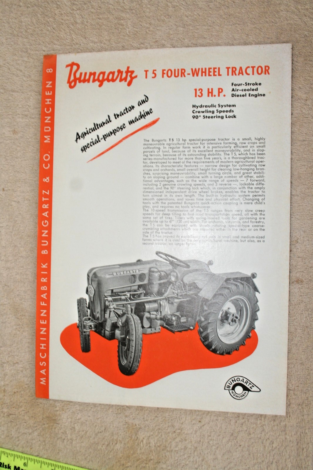 BOMGARTZ DIESEL TRACTOR 1950&rsquo;S