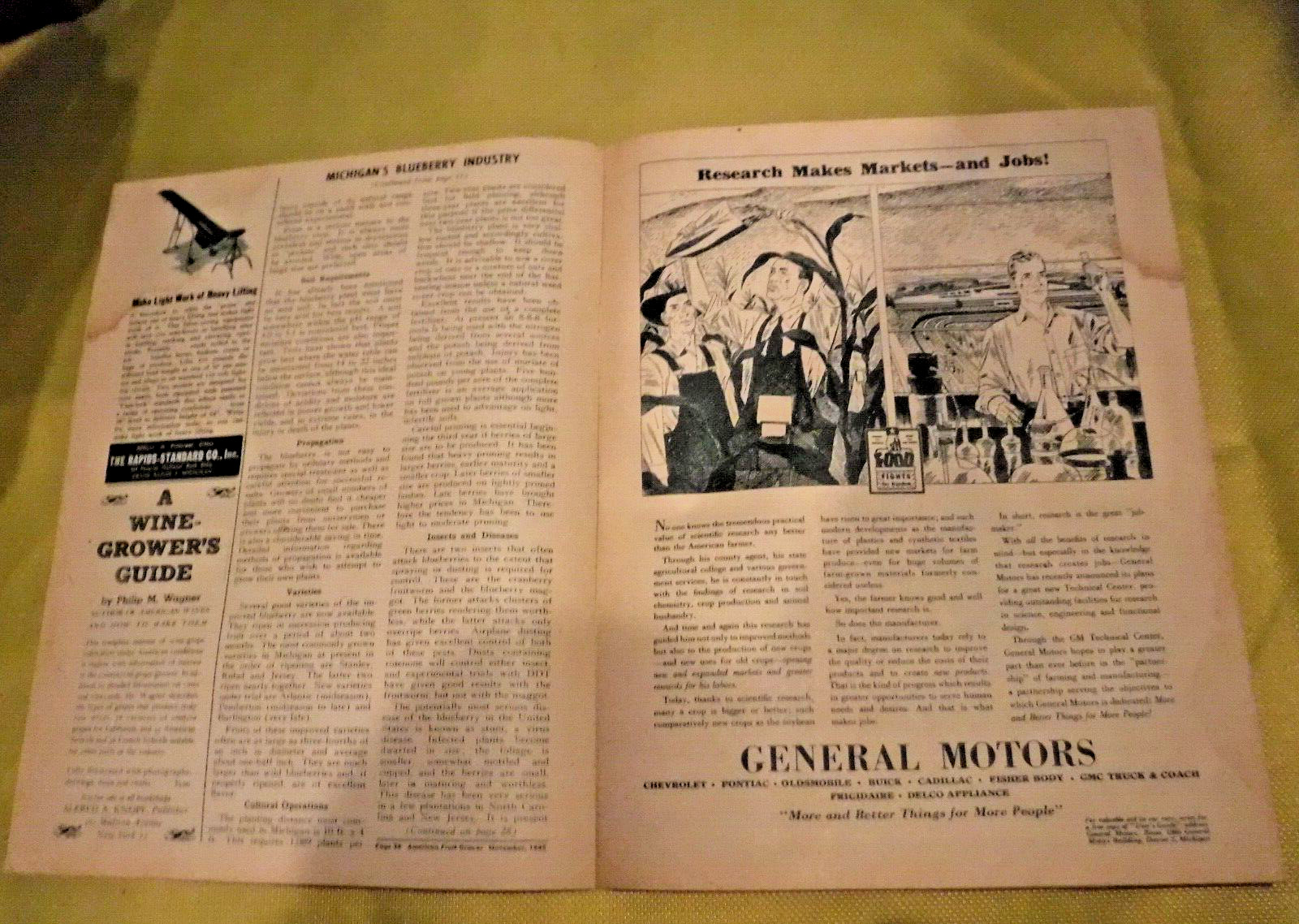 AMERICAN FRUIT GROWER NOV. 1945 MAGAZINE MICHIGAN CULTIVATED BLUEBERRY INDUSTRY