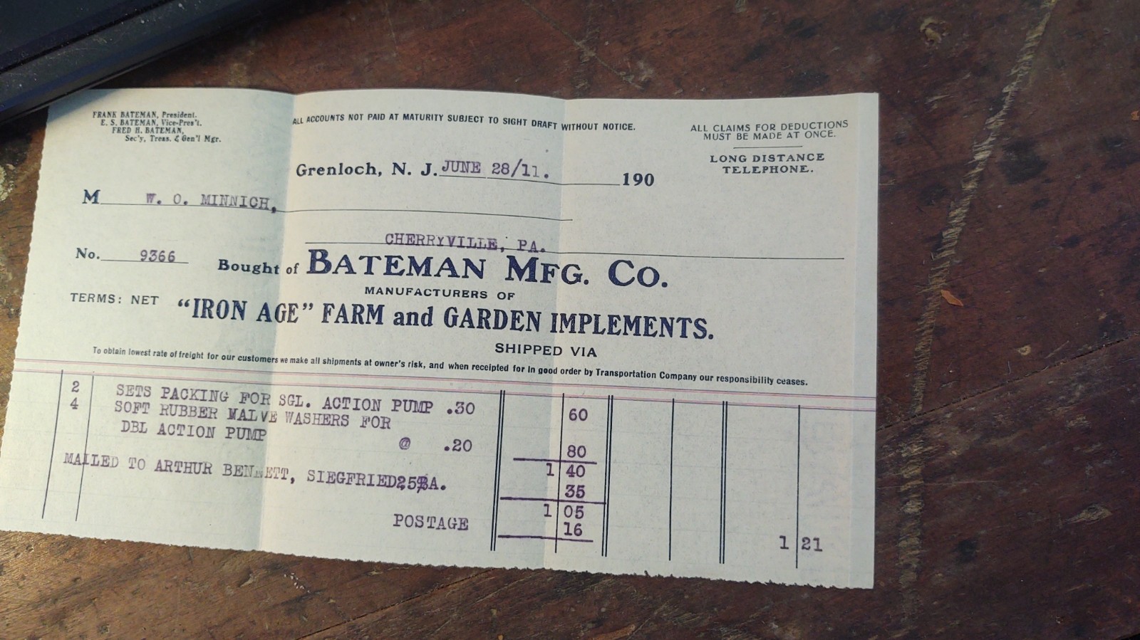 1911 « All Over » Advertising Cover Double Side Bateman , Iron Age Farm Implements
