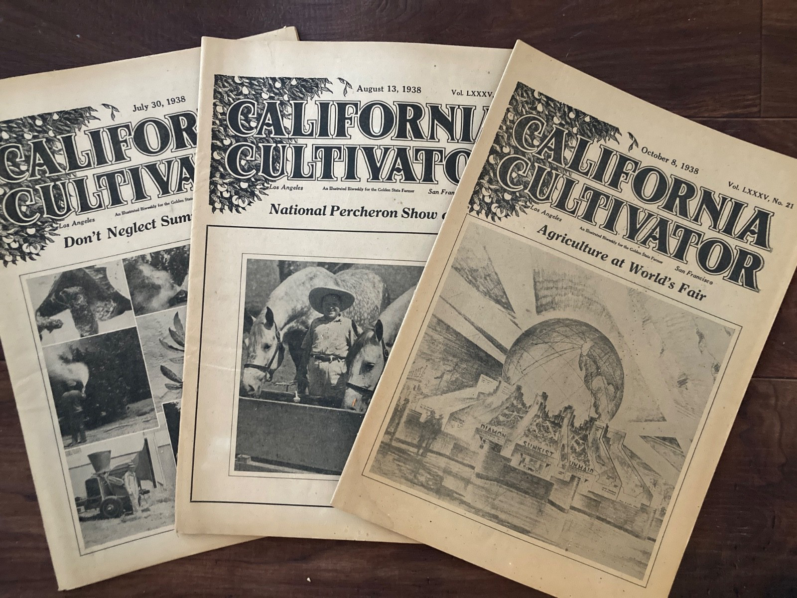 California Cultivator Agricultural Newspaper 1938 Biweekly Lot of 18 VHTF