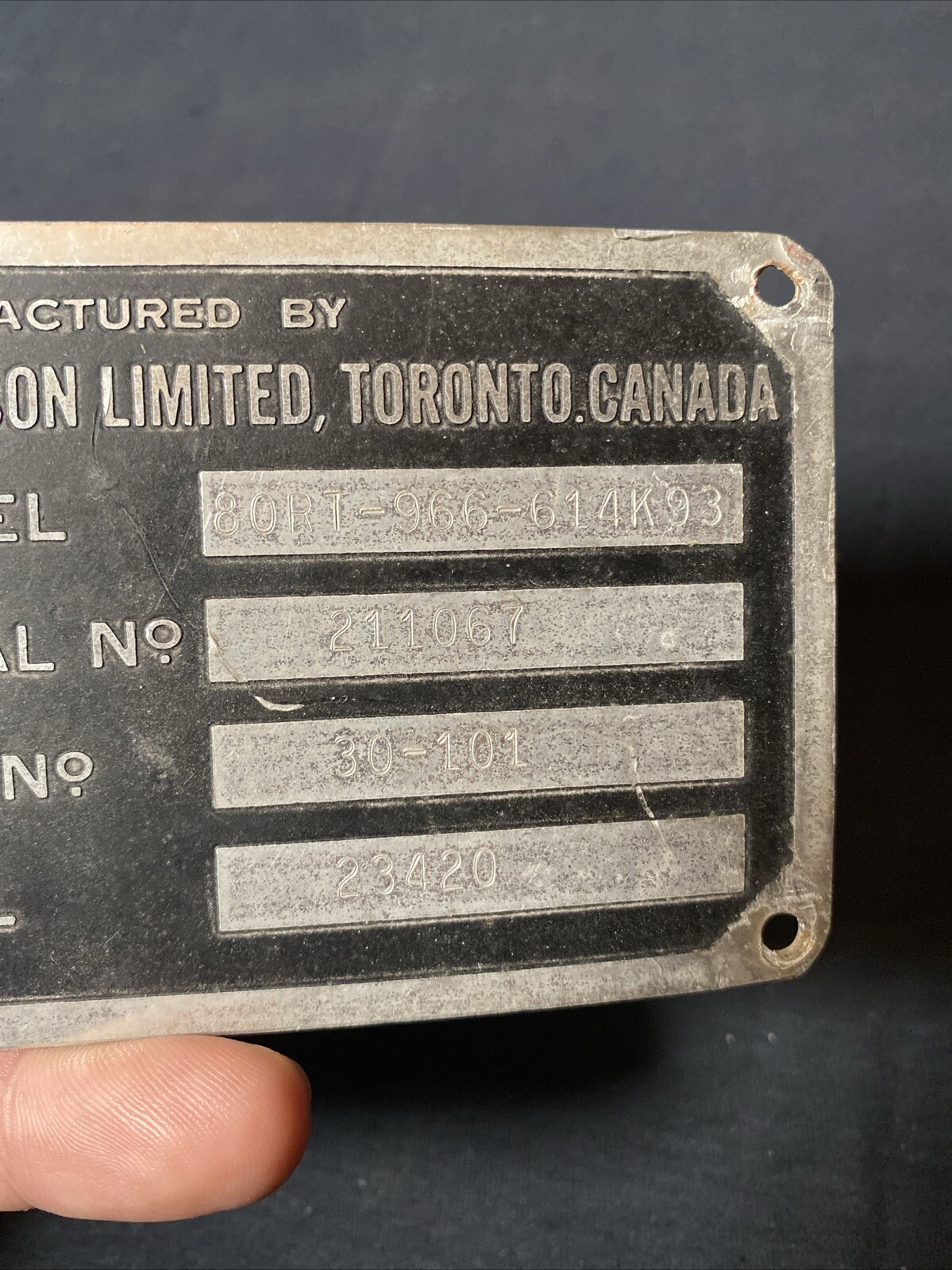 Massey-Harris Ferguson name plate Toronto Canada Farm Tractor Emblem Model