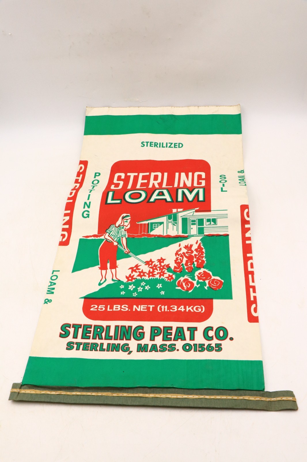 Vintage Sterling Peat Co. Mass MA Loam Bag 25 lb Unused Advertising Lot Of 2