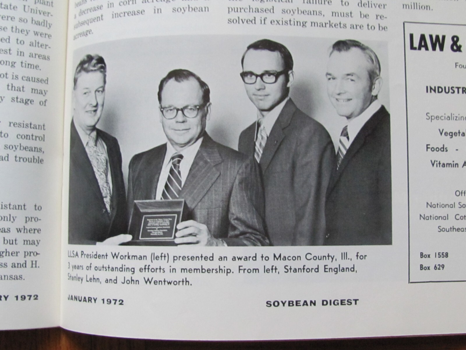 1972 SOYBEAN DIGEST FARM MAGAZINE HUDSON IA SOY PRINCESS KRISTIE ROACH