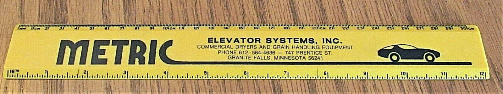 Vintage Ruler GRAINS Kilometer Granite Falls MN Adv M Elevator Systems Inc Minn