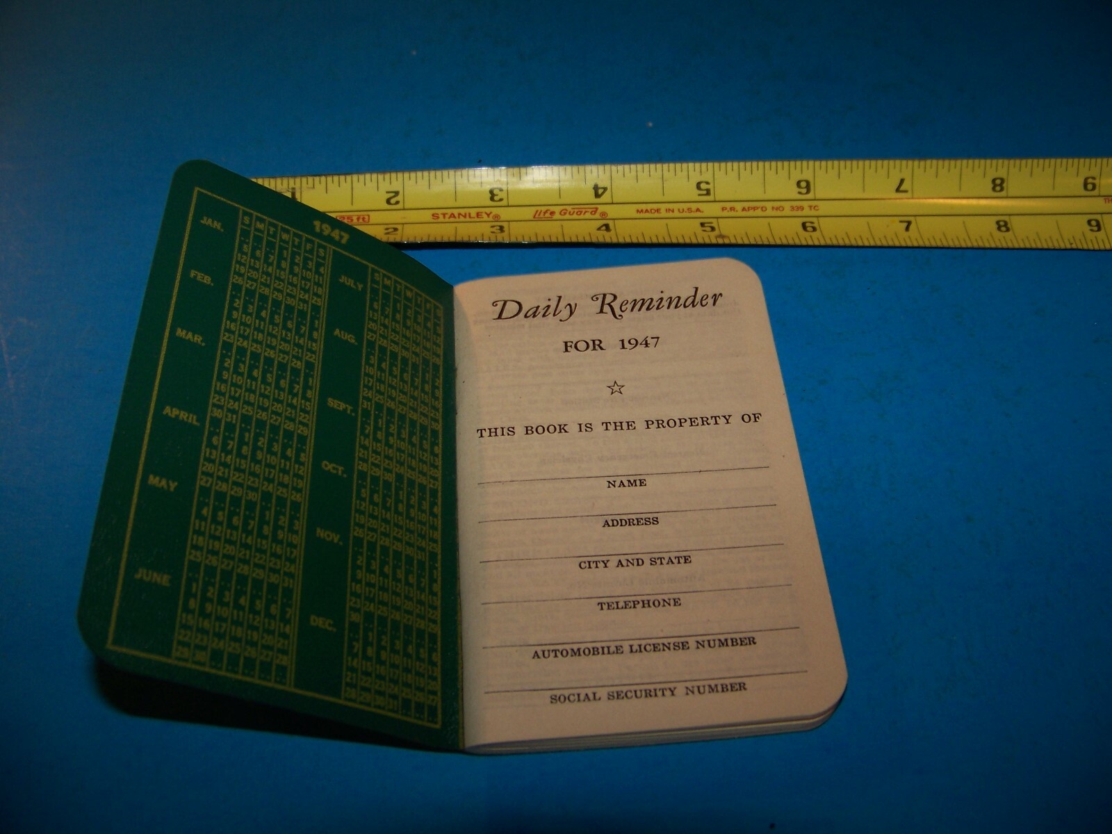 Niagara Brand Farmers « Daily Reminder » Memo Booklet Vintage 1947
