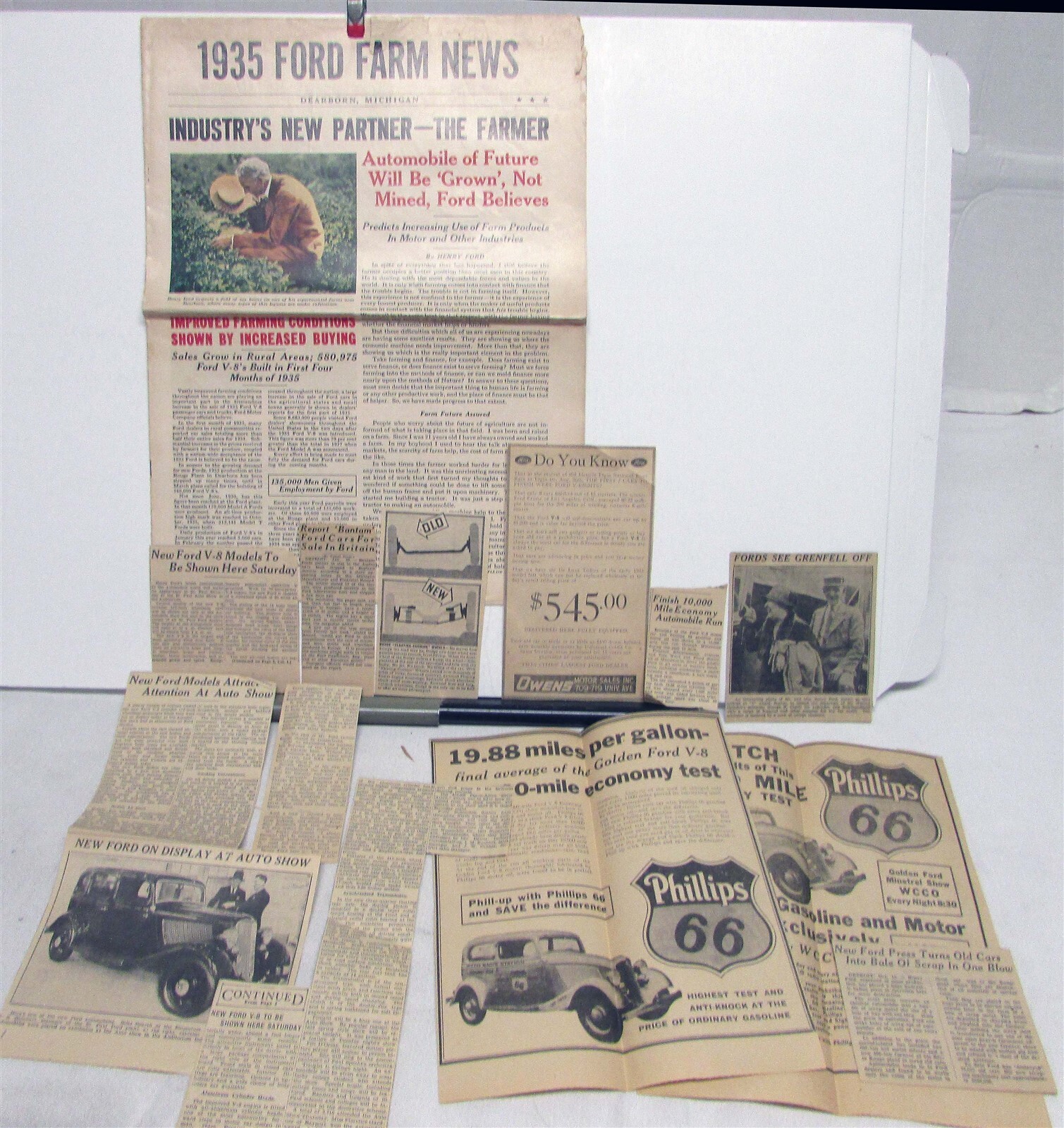 1935 Ford Farm News Model T V8 Tudor Specifications Agriculture Sales Mailer