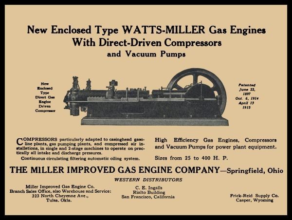 1924 Miller Improved Gas Engine Co. Springfield, OhiO New Metal Sign: 12×16&Prime;