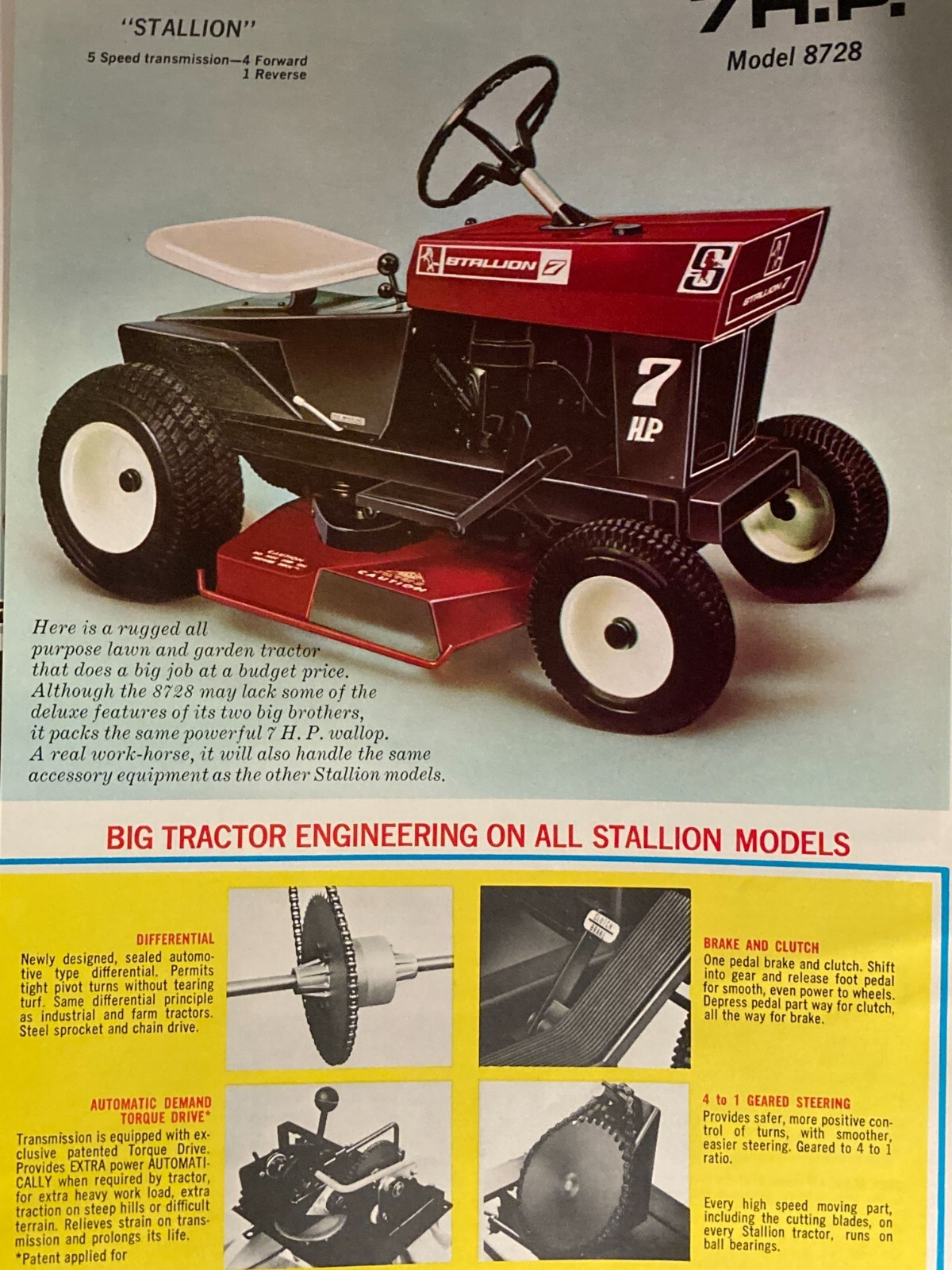 1968 Stallion Lawn Tractors Levitt Michigan City, Indiana, Mower Tractor Catalog