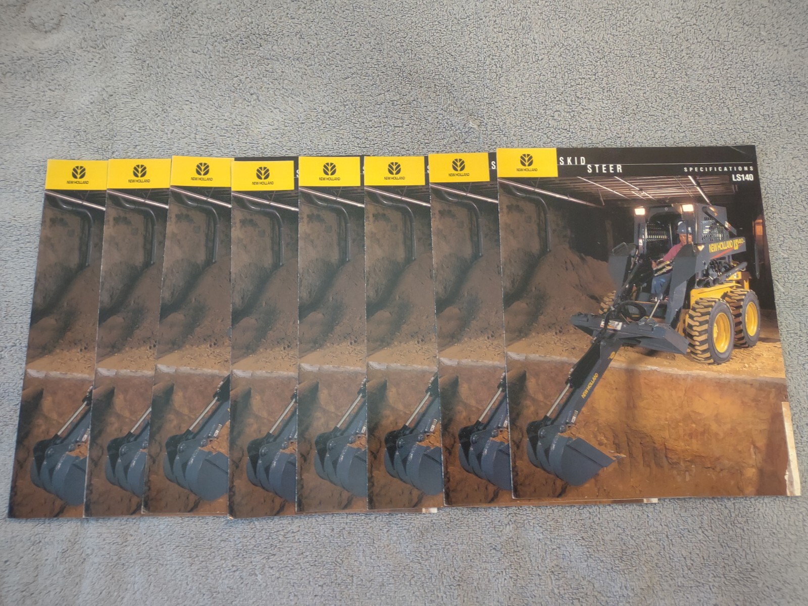 New Holland LS140 Skid Steer Specifications Sales Brochure. Lot Of 8