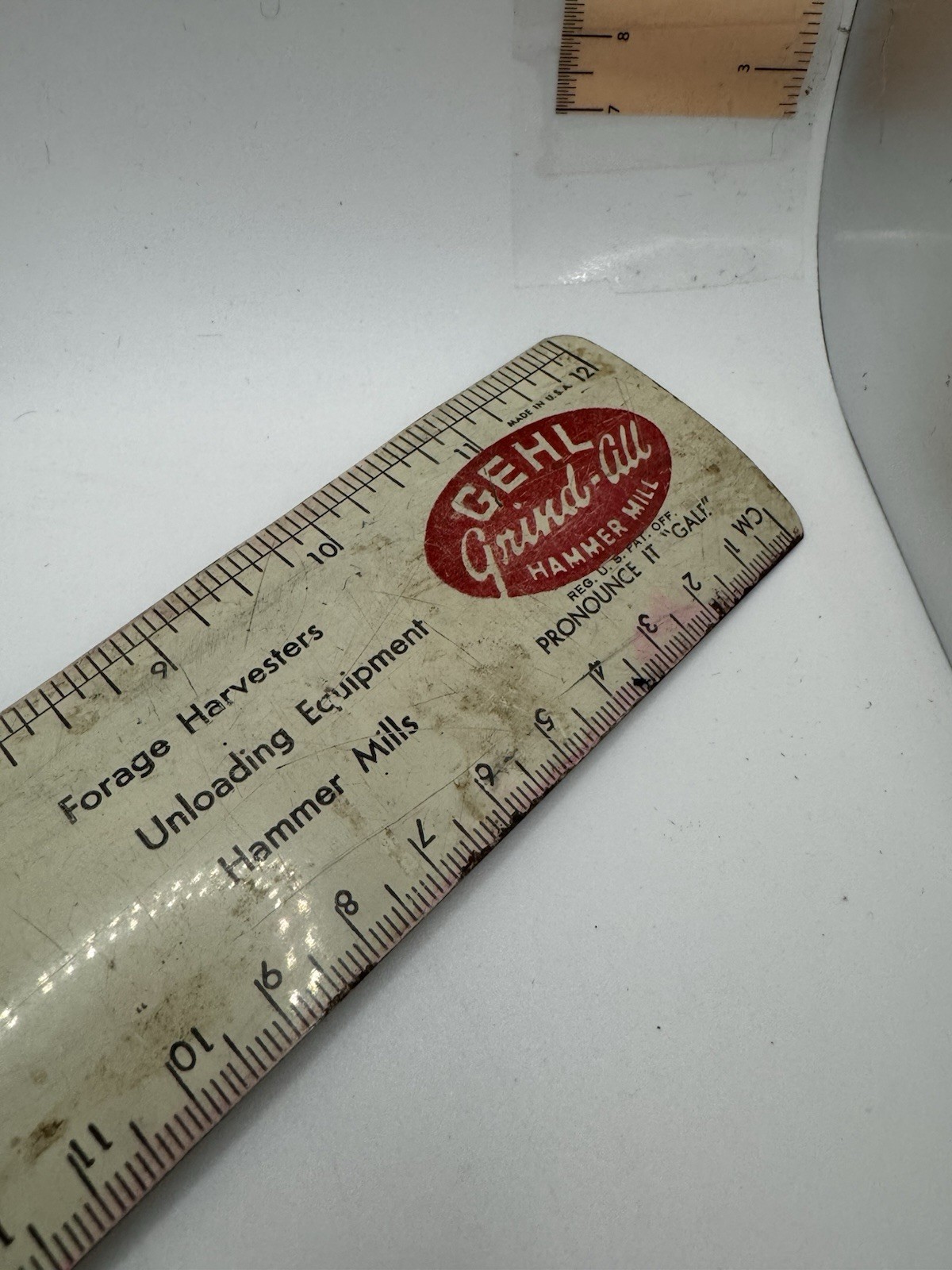 Vintage Gehl Bros Manufacturing Co Metal Ruler – Advertising – West Bend WI
