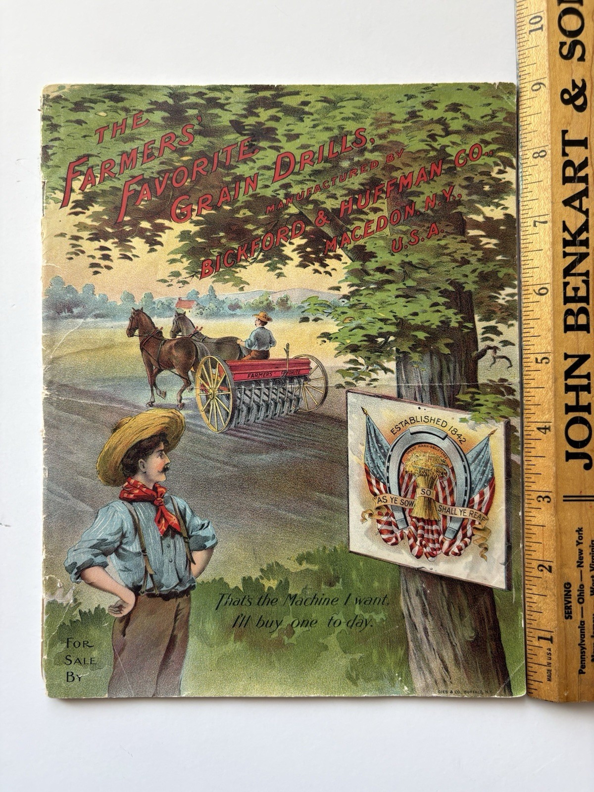 Antique Bickford & Huffman Macedon NY Farm Grain Drills Implements Catalog