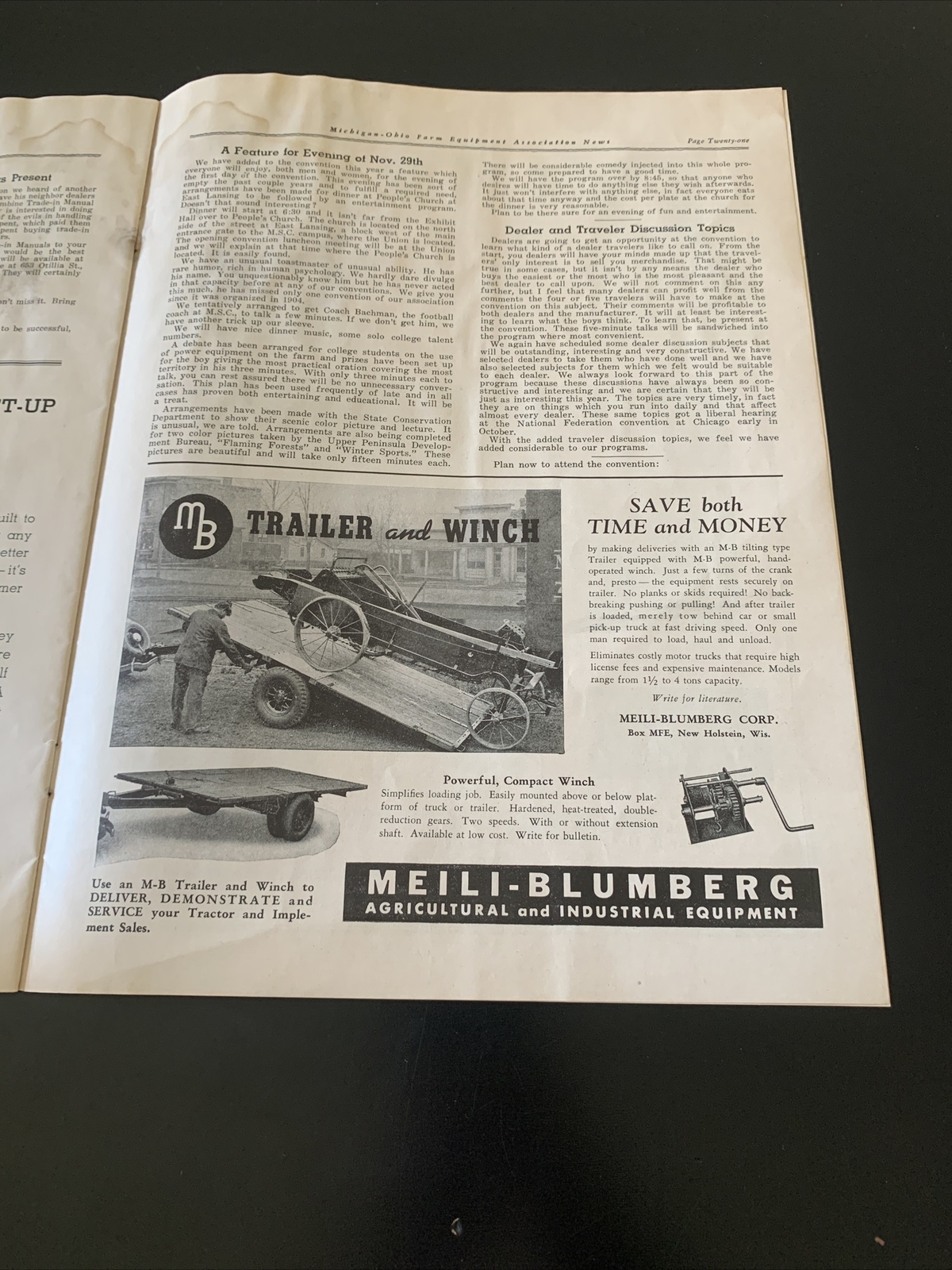 Rare – Michigan Farm Equipment Dealers 1938 Publication Newsletter – Great Ads