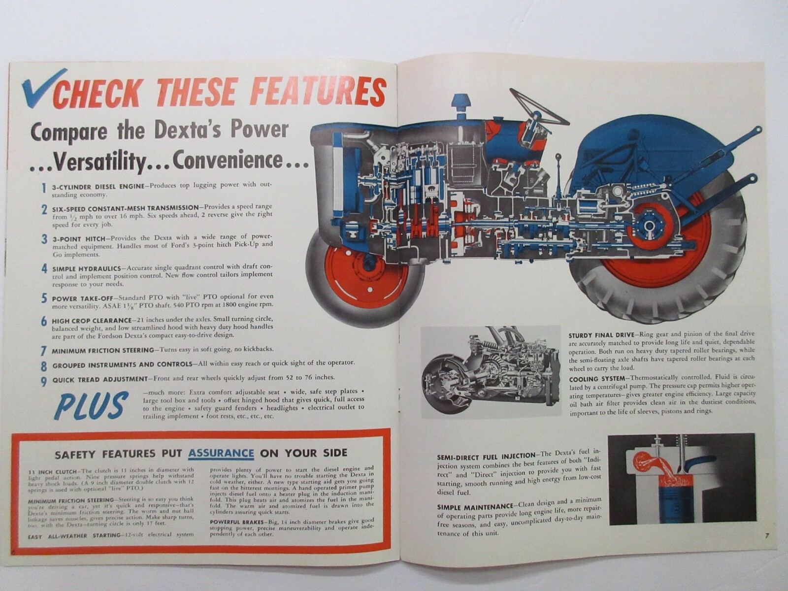 Fordson Dexta Diesel Tractor Sales Brochure 1961 8 Page