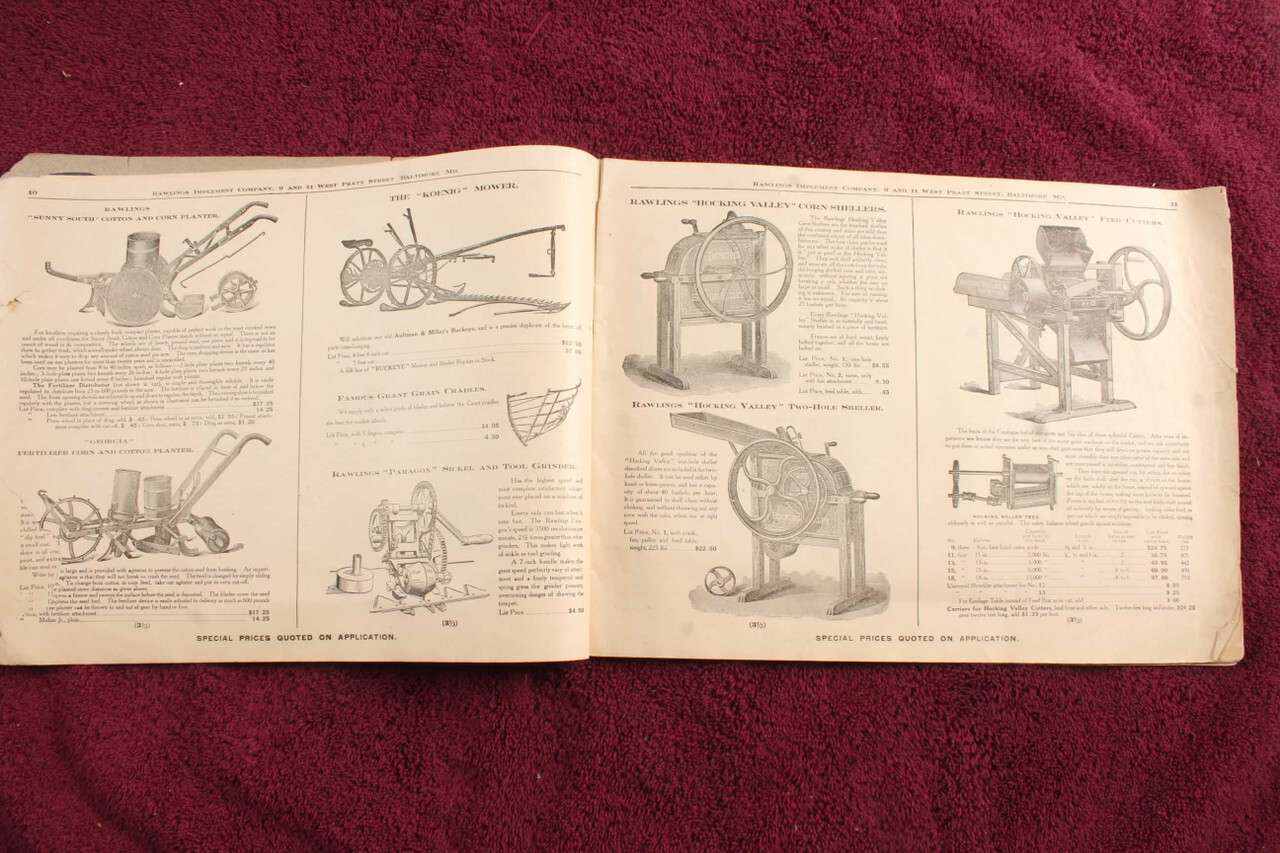 Antique 1908 Rawlings Implement Company Catalog Farm Machinery