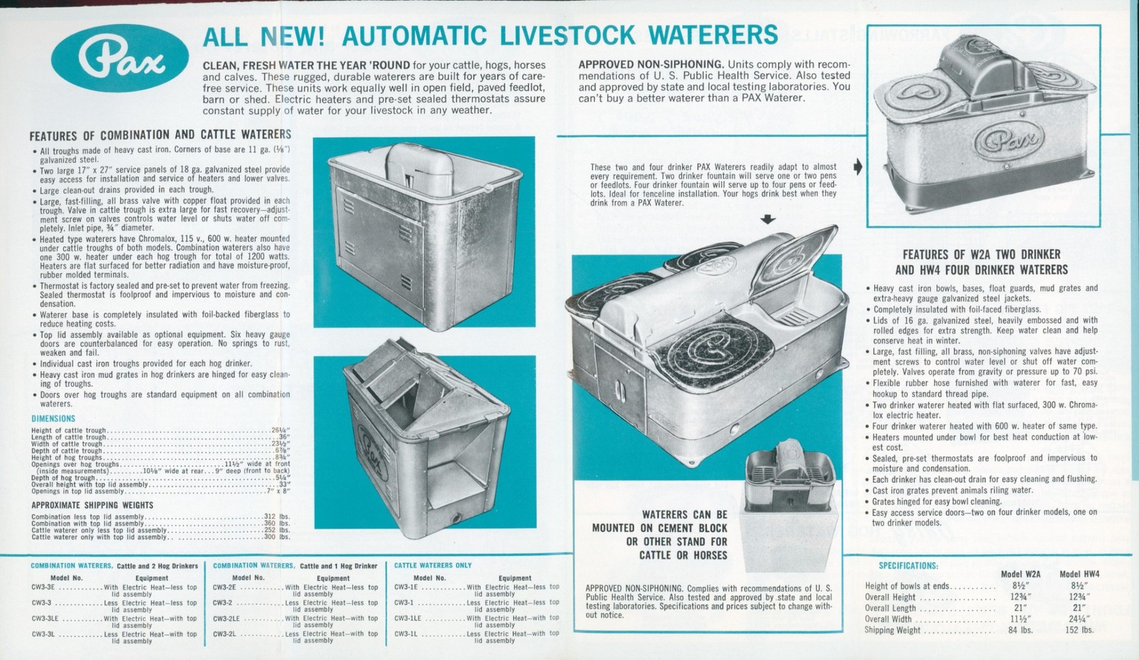 c.1960s Pax Hog Feeders Livestock Waterers Farm Equipment Advertising Brochure