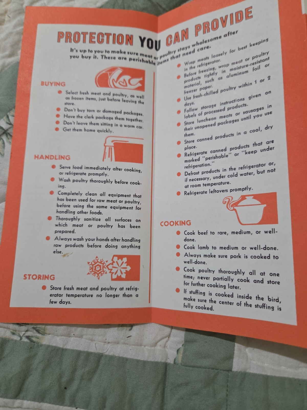 Meat & Poultry brochure published by the U.S. Department of Agriculture 1969