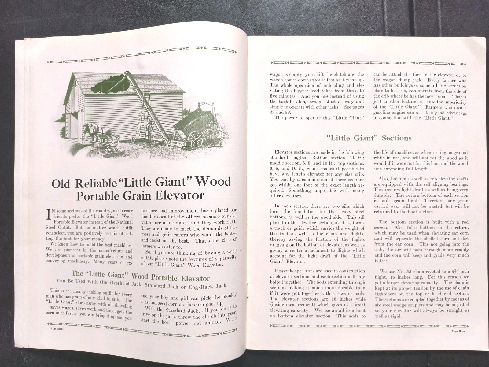 1921 National Giant Sales Brochure. Portable Elevator Mfg Farm Advertising IL