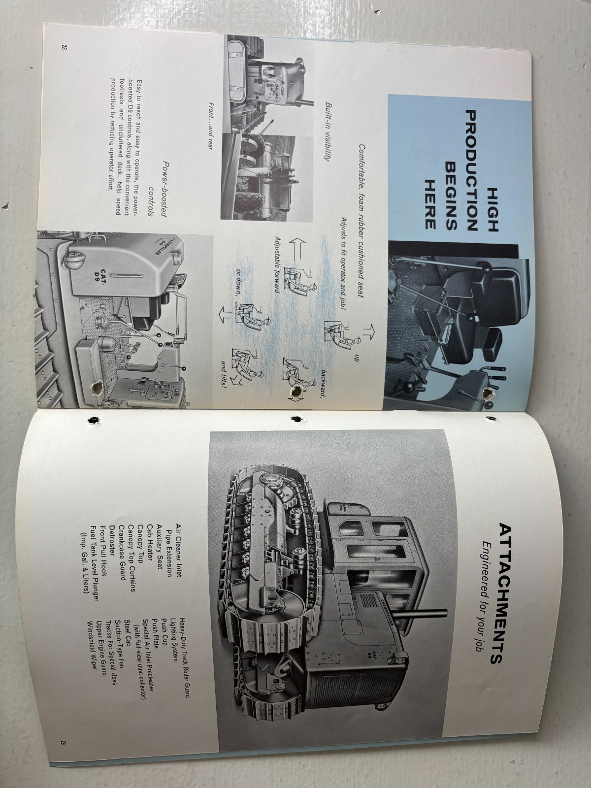 Caterpillar The Cat D9 Series D Tractor Brochure 1956 Vintage 31 Pages