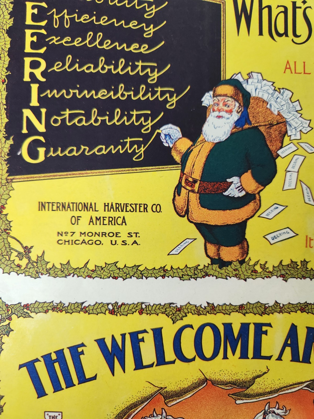 Milwaukee Deering Int Harvester Farming Santa Equipment 1903 Magazine Print Ad