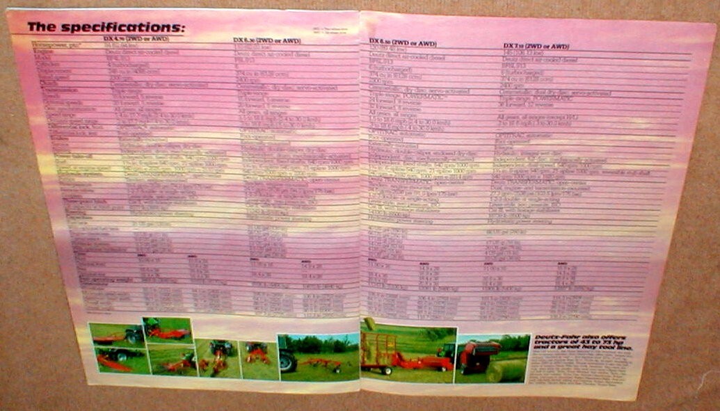 Deutz-Fahr DX 4.70 DX 6.30 DX 6.50 DX 7.10 Tractor Dealer Full Color Brochure