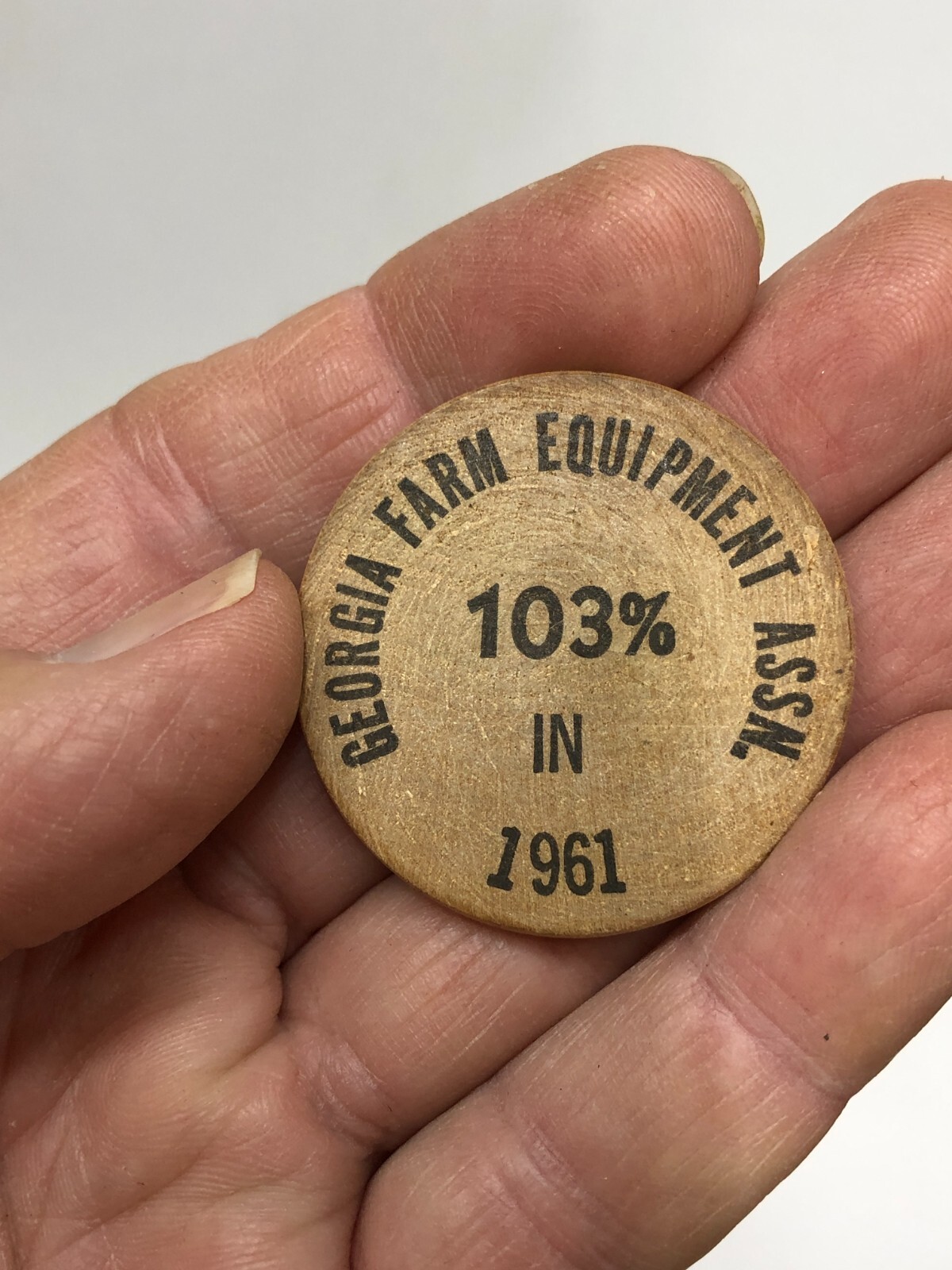 Georgia Farm Equipment Ass&rsquo;s 1963 Wooden Nickel