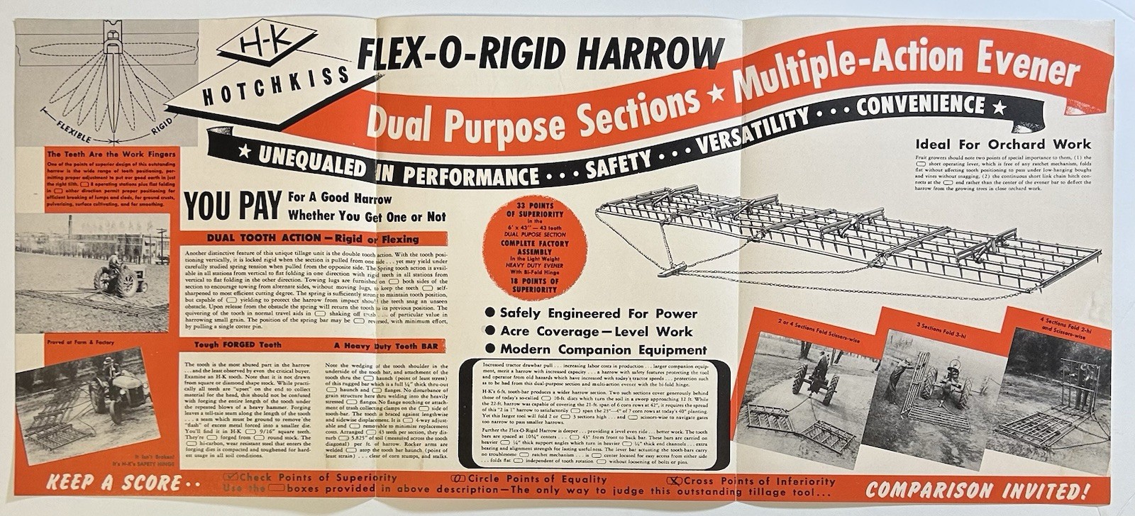 H-K Hotchkiss Steel Fold Out Advertising Brochure, Bradford, Illinois