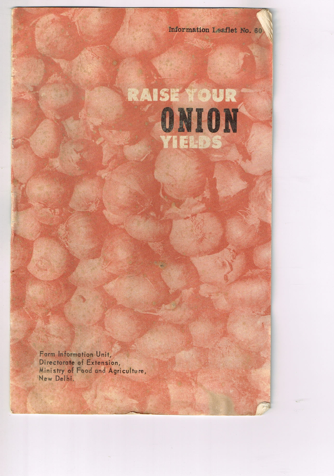 Vintage 1960s Farm Brochure India New Delhi Raise Your Onion Yield