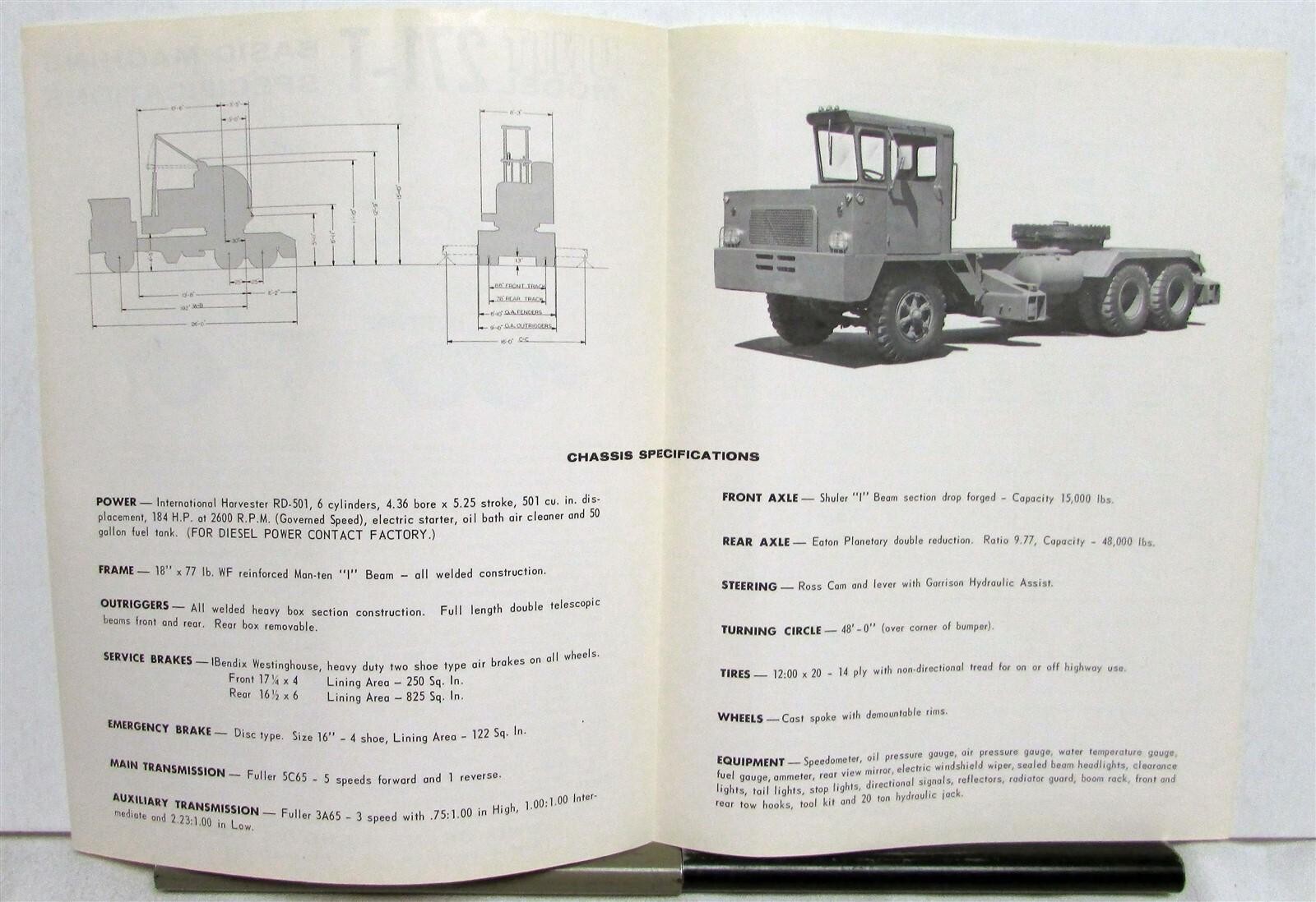 1962 UNIT 271-T Specifications Construction Sales Folder
