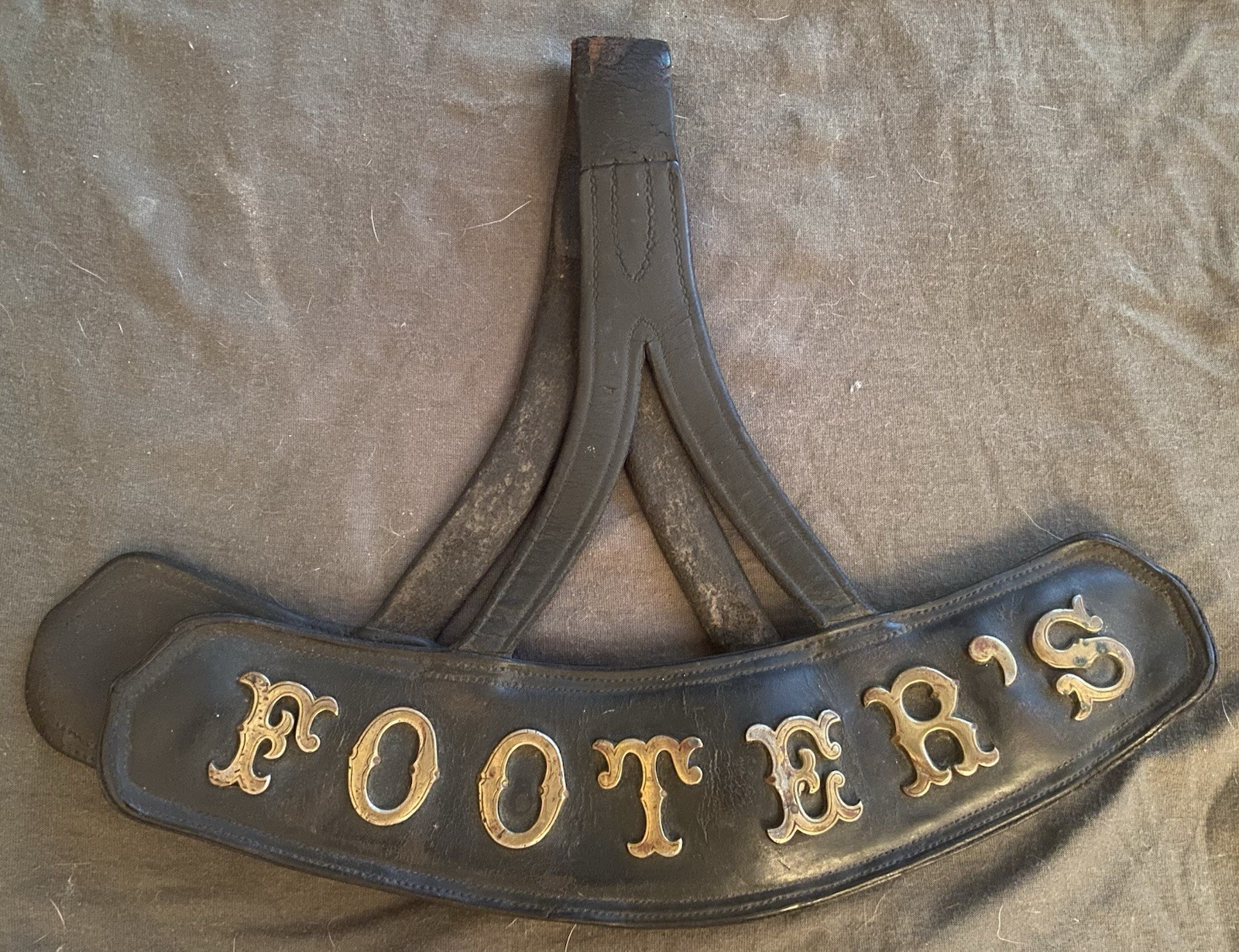 1880 FOOTERS Dye Works Cumberland MD Advertising Leather Goat Parade Saddle Sign