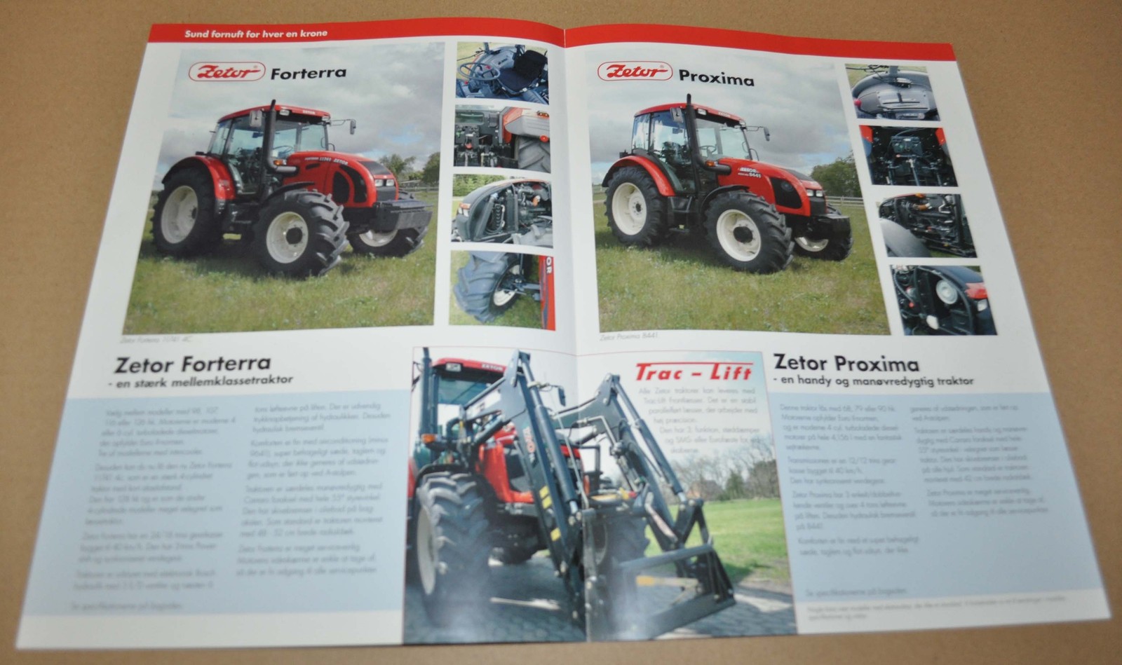 Zetor Forterra Proxima Tractor Specification Brochure Prospekt DK