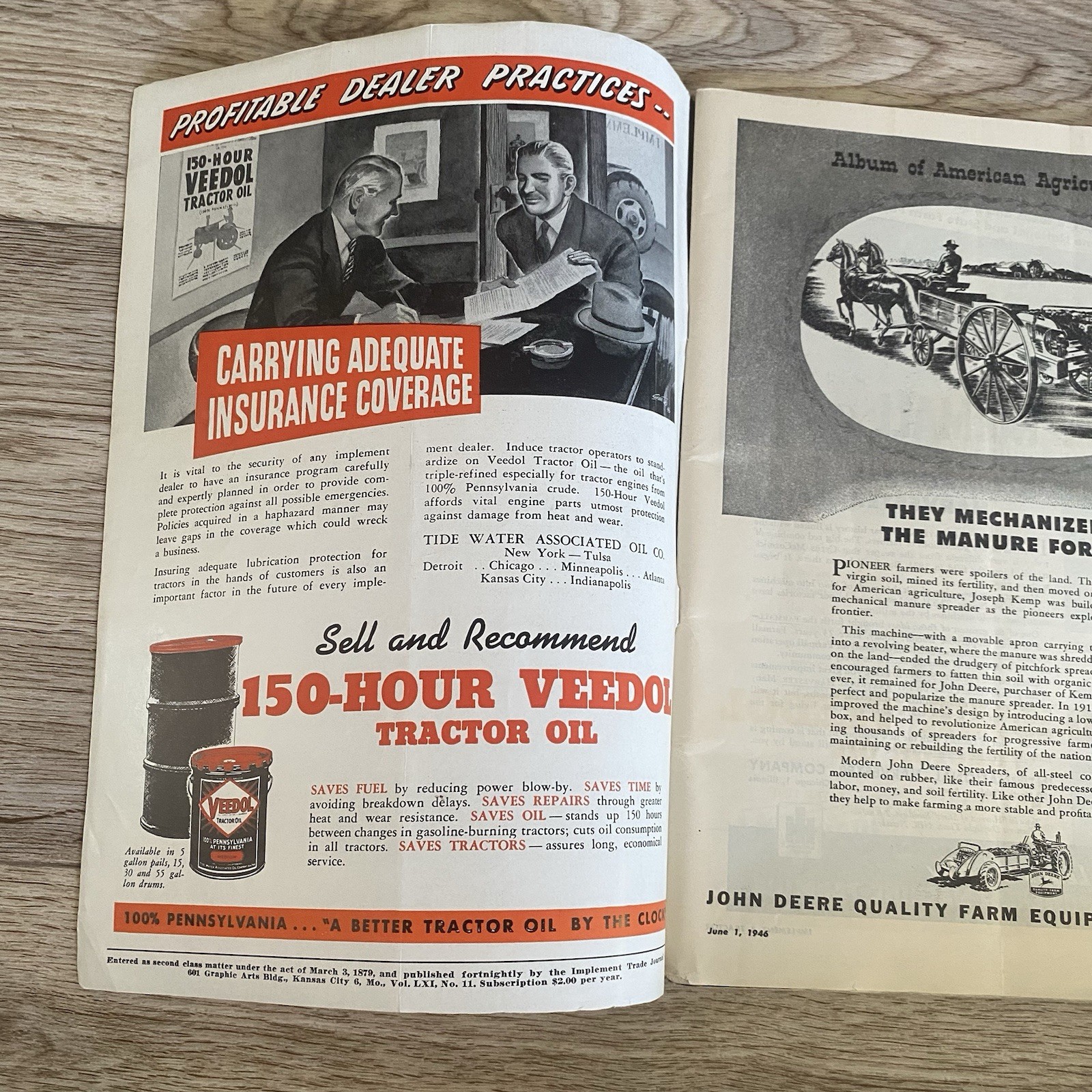 Timken Implement & Tractor Catalog 1946 Advertising Sales Published Bi Weekly
