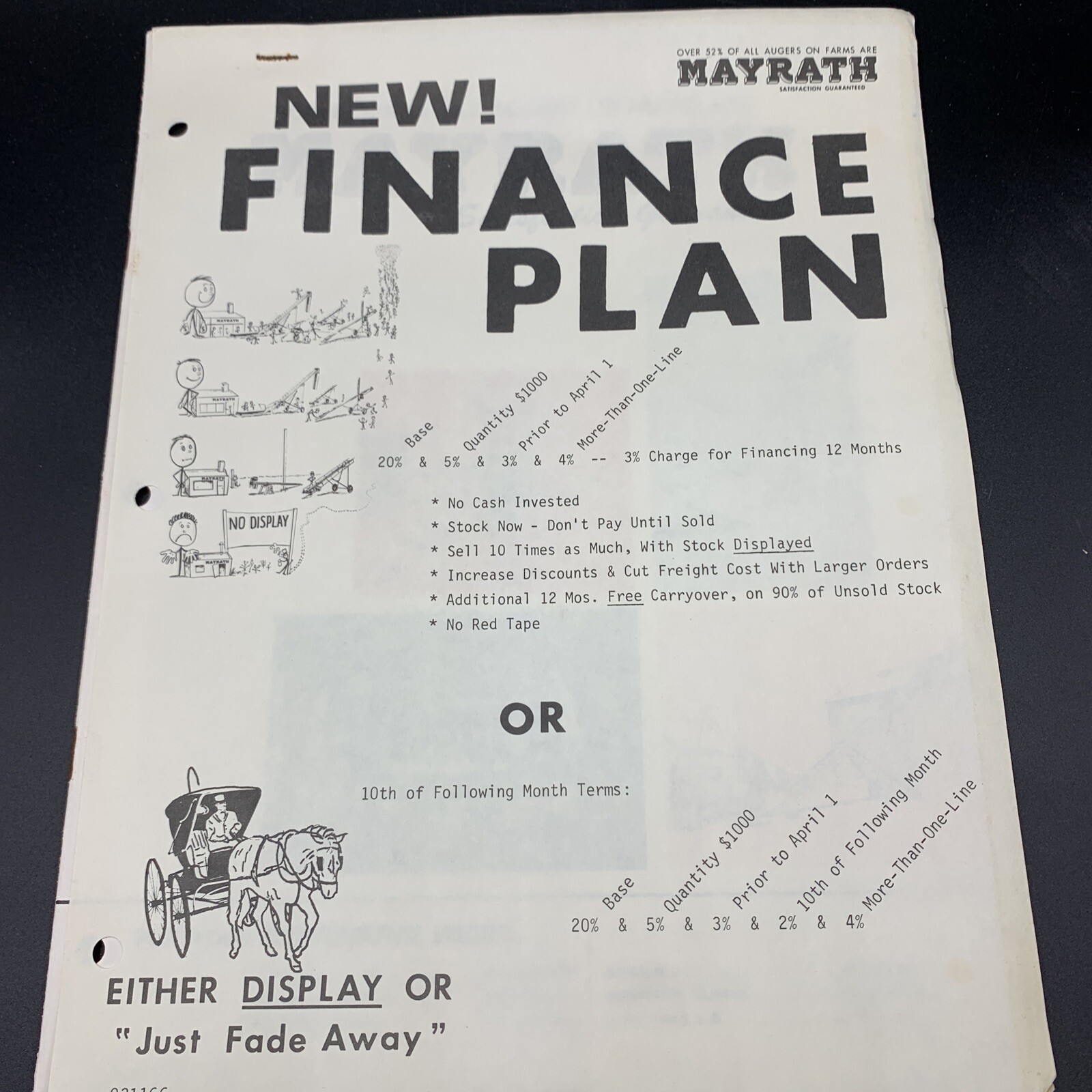 Original 1966 Mayrath Company Farm Equipment Brochure-W/Cover Sheet Compton IL