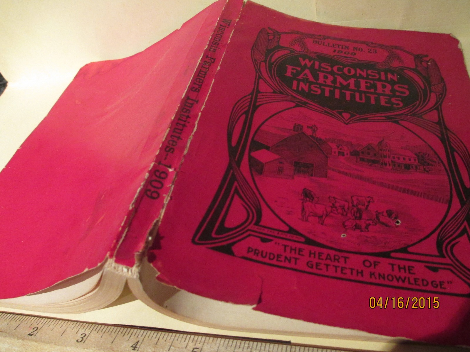 1909 WISCONSIN FARMERS INSTITUTE BULLETIN- VINTAGE AGRICULTURE BOOK SOFT COVER