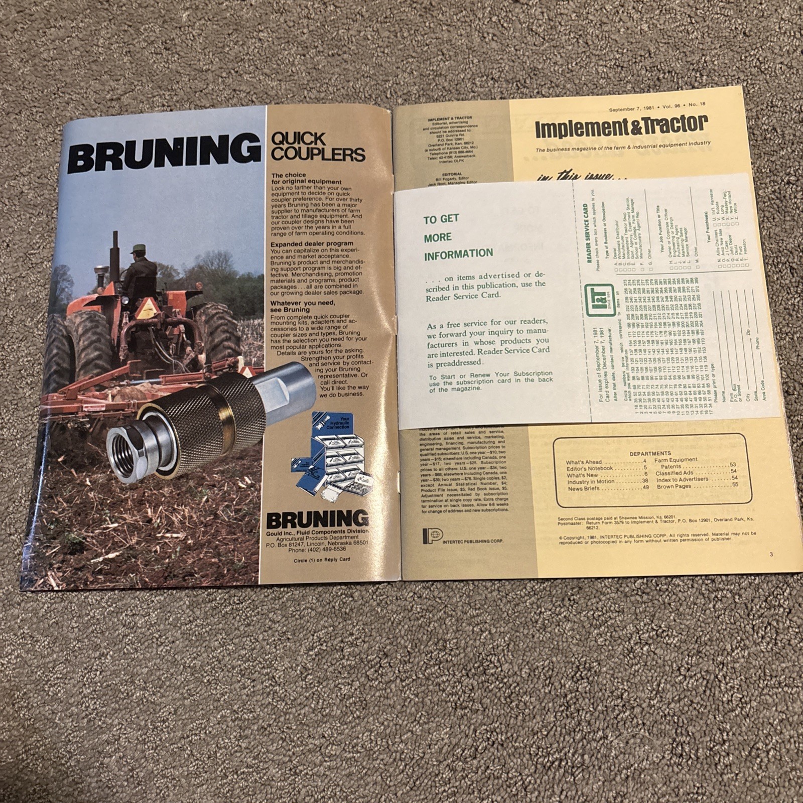 Implement & Tractor Magazine September 7, 1981 Farming Agriculture Vintage Ads J